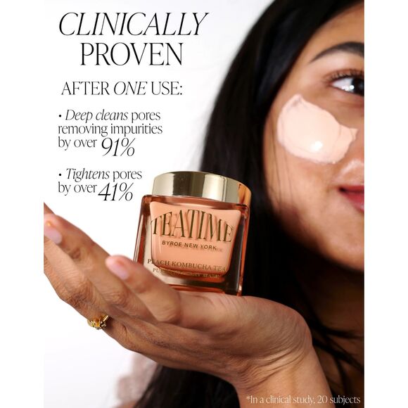 BYROE - Peach Kombucha Tea Purifying Clay Mask - Brand New! - Picture 3 of 6